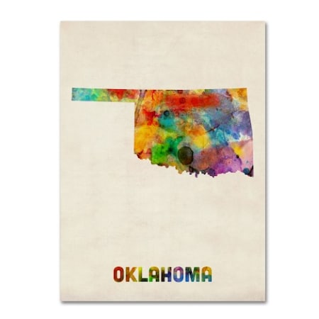 Michael Tompsett 'Oklahoma Map' Canvas Art,18x24